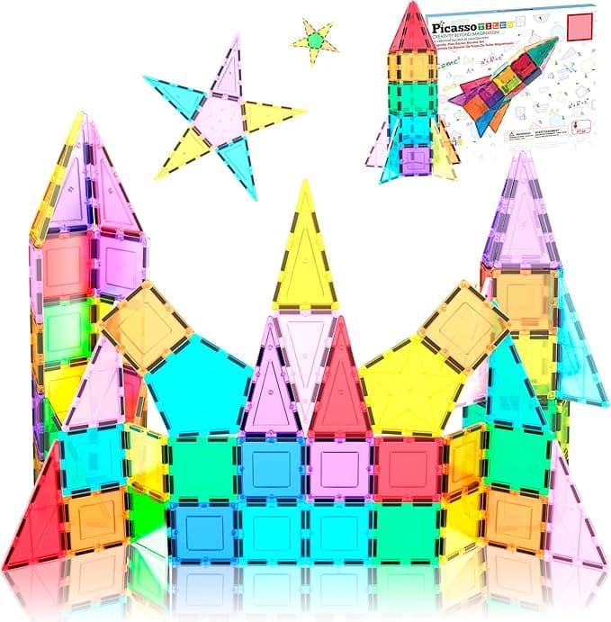 Picasso Tiles 32pc Magnetic Tiles Rocket Set