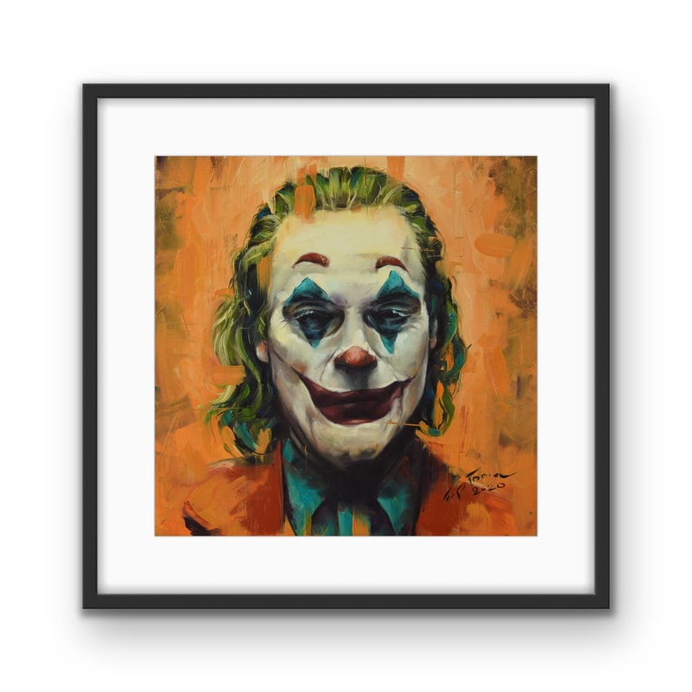 "Joker" 50x50cm - Wydruk na płótnie w ramie i passe partout