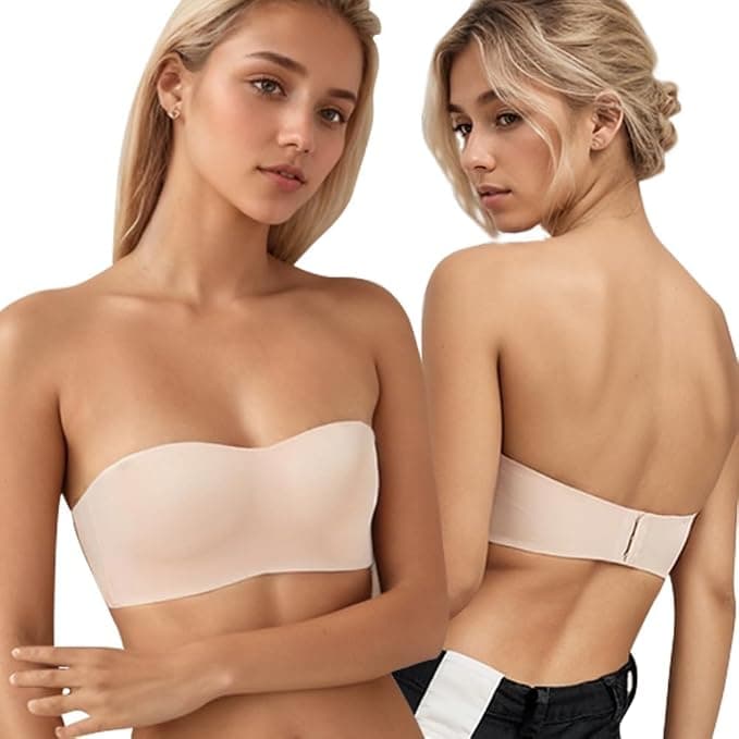 Bandeau biustonosz bez ramiączek bez ramiączek, bez ramiączek, kształt bandeau, beżowy, 75B