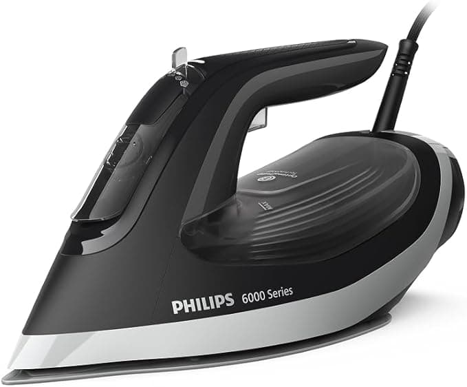 Philips Żelazko parowe serii 6000 – Gwarancja braku przypalenia, OptimalTemp, Silny strumień pary 190g, Ciągły strumień pary 45g