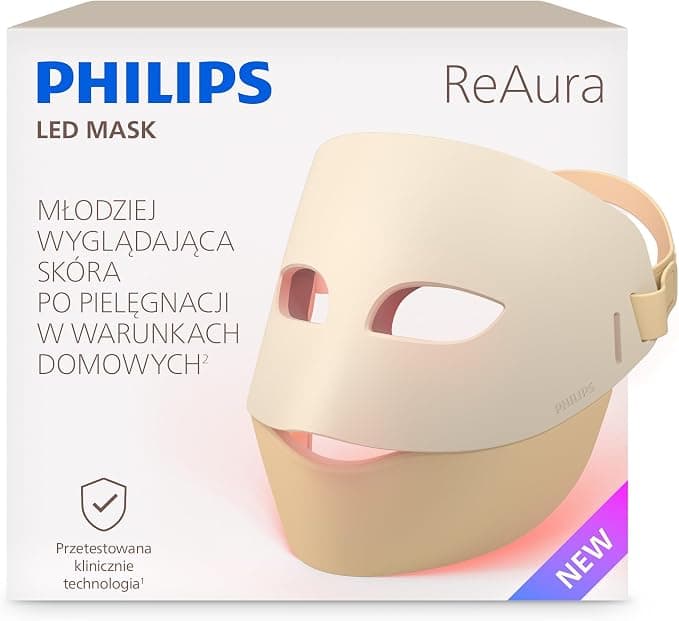 Philips ReAura maska LED: 3-w-1 do pielęgnacji twarzy