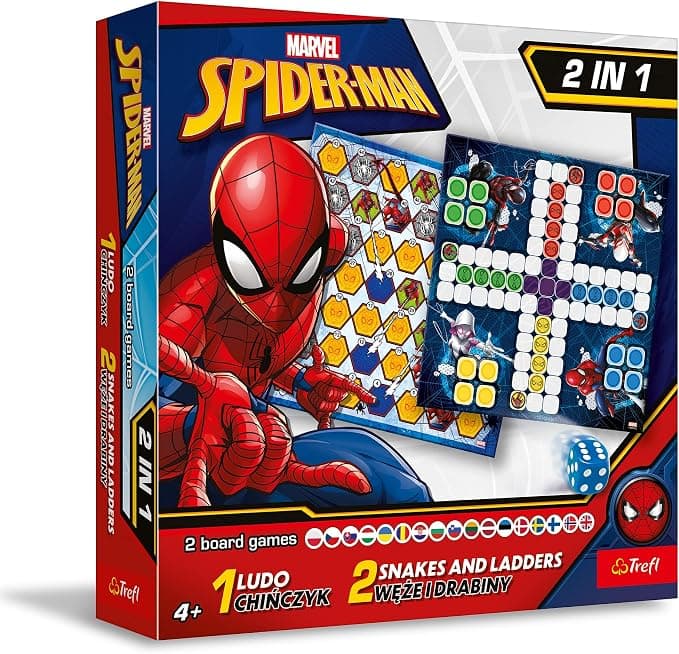 Trefl - Gra 2w1: Chińczyk, Węże i Drabiny: Spider-Man