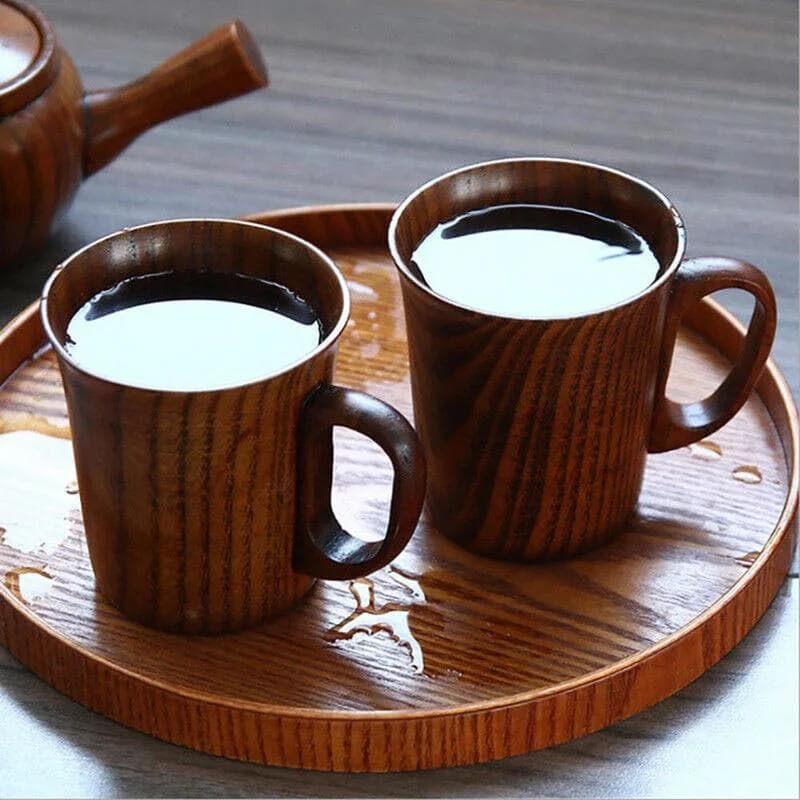 400ML Ręcznie Robiony Drewniany Kubek Drewniane Kubki do Kawy 