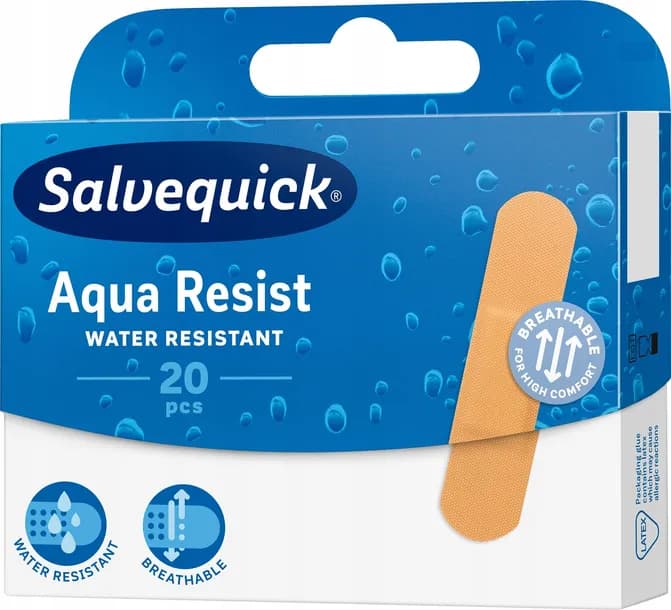 SALVEQUICK Aqua Resist Zestaw Plastrów Plastry wodoodporne 20 szt.