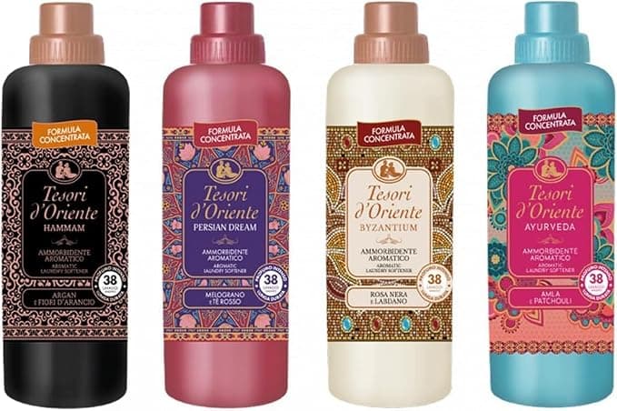 Tesori d´oriente Zestaw testowy płynu do płukania tkanin 4 x 750 ml