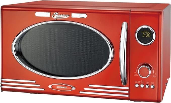 MELISSA Retro kuchenka mikrofalowa / 1000 W/pojemność 23 l, designerska kuchenka mikrofalowa z grillem