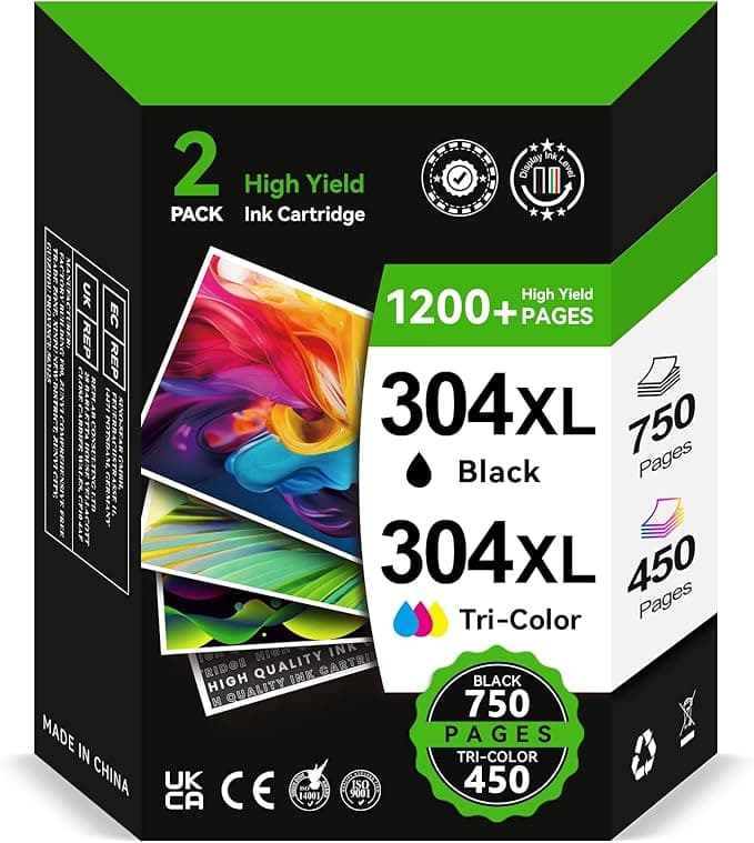 Sunnieink 304 XL wymienne wkłady atramentowe do HP 304 czarny E kolor, kompatybilne z drukarką DeskJet 3750