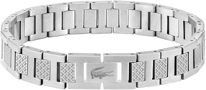 Lacoste METROPOLE Collection Link Bransoletka ze stali nierdzewnej ozdobiona wzorem 