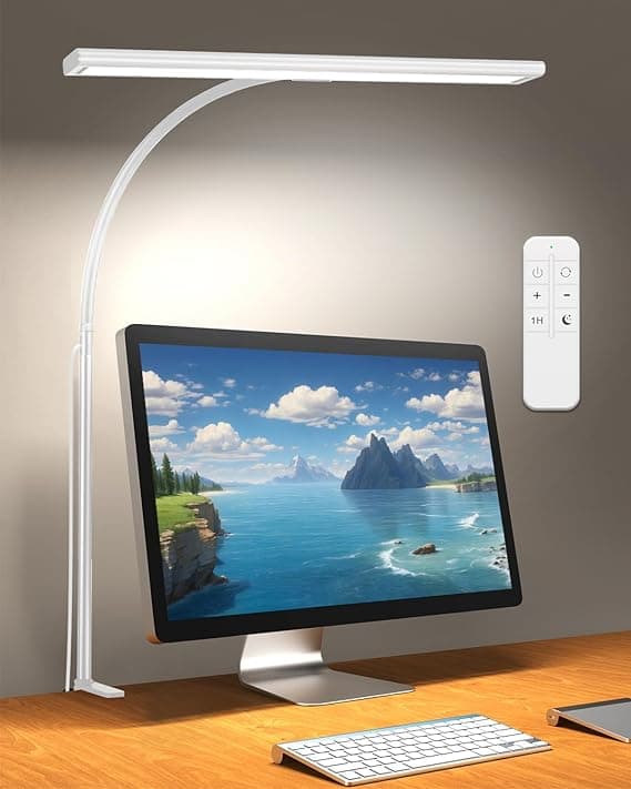 Lampa biurkowa 160 LED z zaciskiem 30 trybów, 990lm lampy stołowe 360° Elastyczna lampa do czytania z ładowarką USB do pracy
