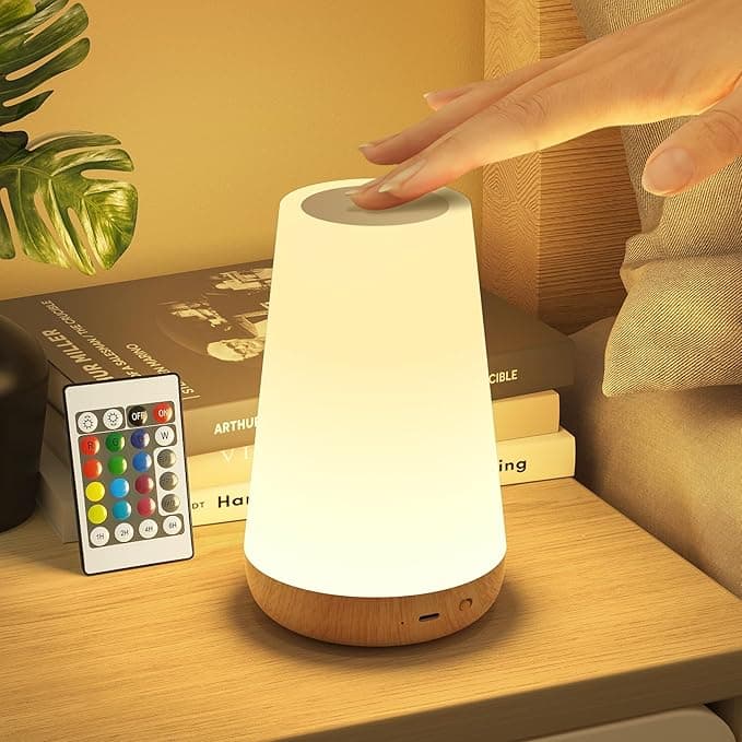 Lampka nocna LED, dotykowa, ściemniana, ładowanie przez USB, z pilotem zdalnego sterowania, lampka nocna dla dzieci z 13 kolorami