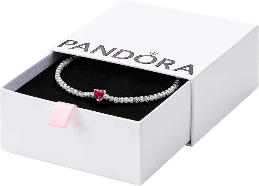 Pandora Timeless Bransoletka tenisowa ze srebra próby 925 z czerwonym kryształem