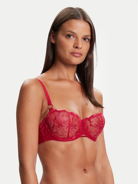 Chantelle Biustonosz balkonetka Fleurs C12M50 Czerwony