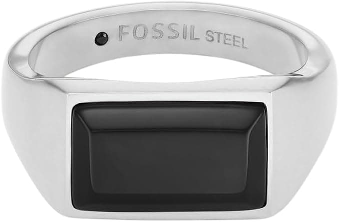 Fossil męskie pierścionki z sygnetem ze stali szlachetnej