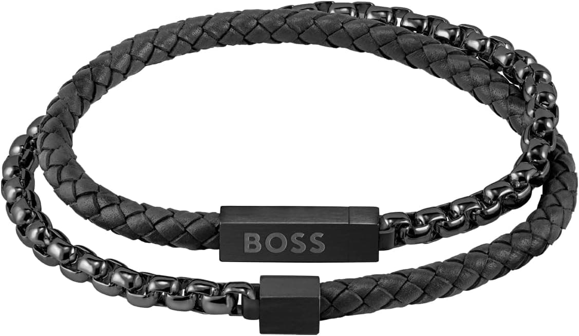 Boss Mężczyźni Bransoletka, Czarny