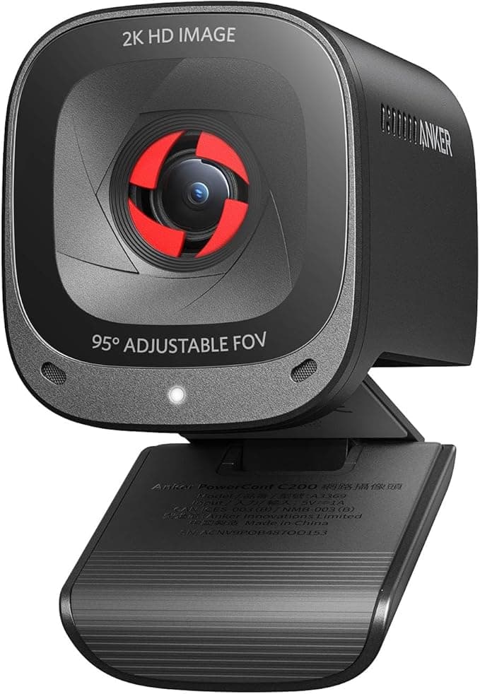 Anker PowerConf C200 2K kamera internetowa dla komputerów PC, kamera komputerowa z mikrofonami z funkcją AI do redukcji szumów,