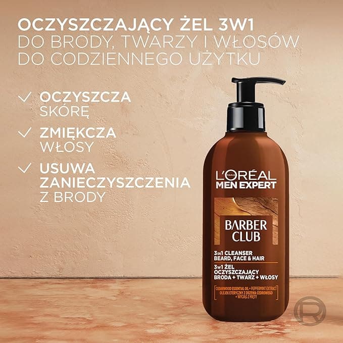 L'Oréal Paris Men Expert Barber Club Żel myjący Broda + Twarz + Włosy, 200 ml