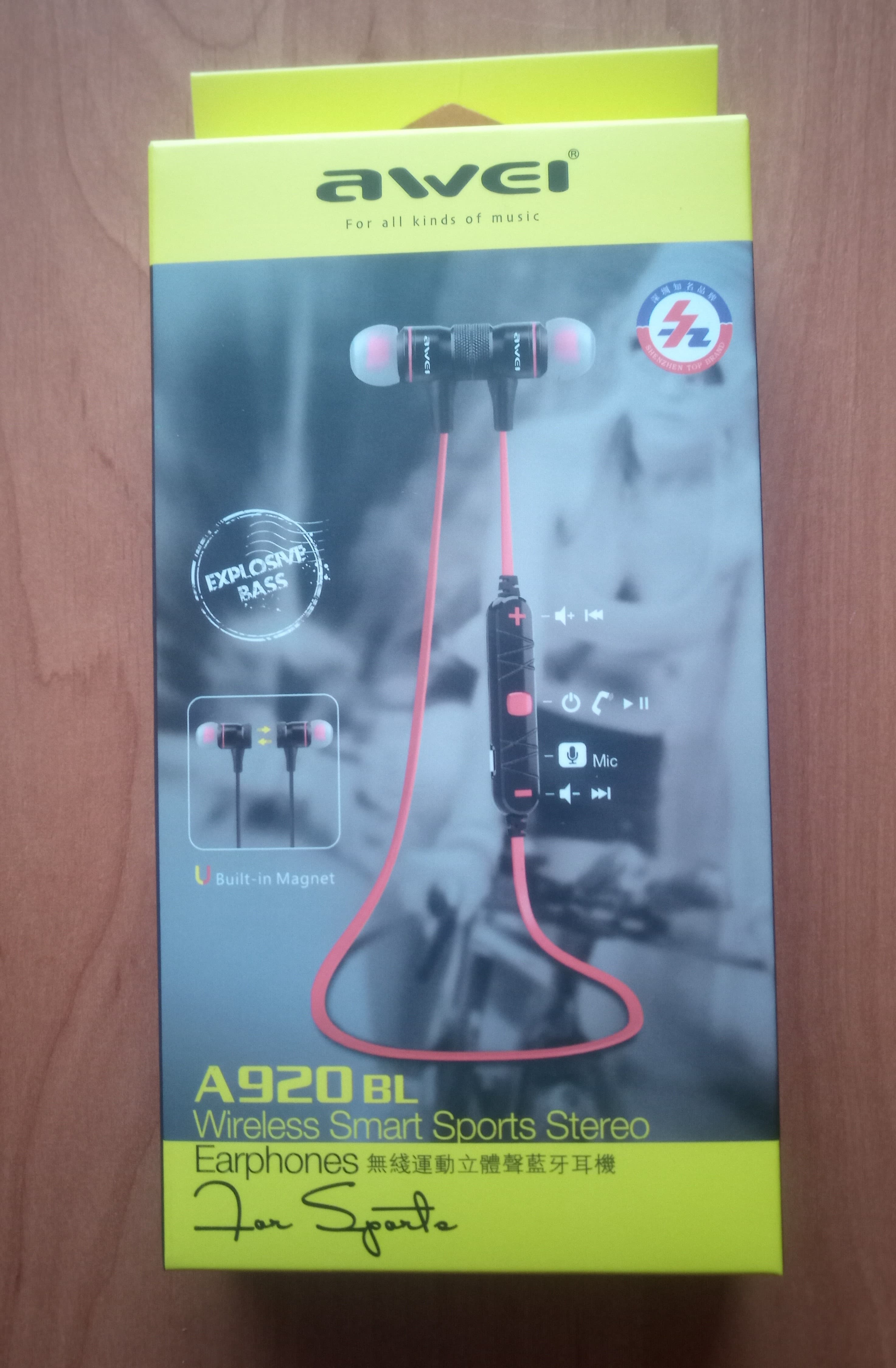 AWEI słuchawki sportowe Bluetooth A920BL czarny black  magnetyczne