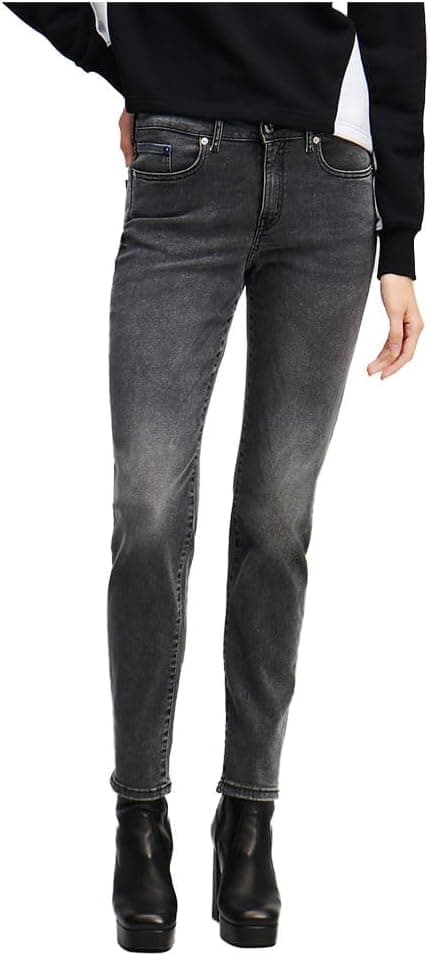 Karl Lagerfeld Jeans, Damskie, Średni Stan, Wąskie Spodnie Denim, Wąska Nogawka