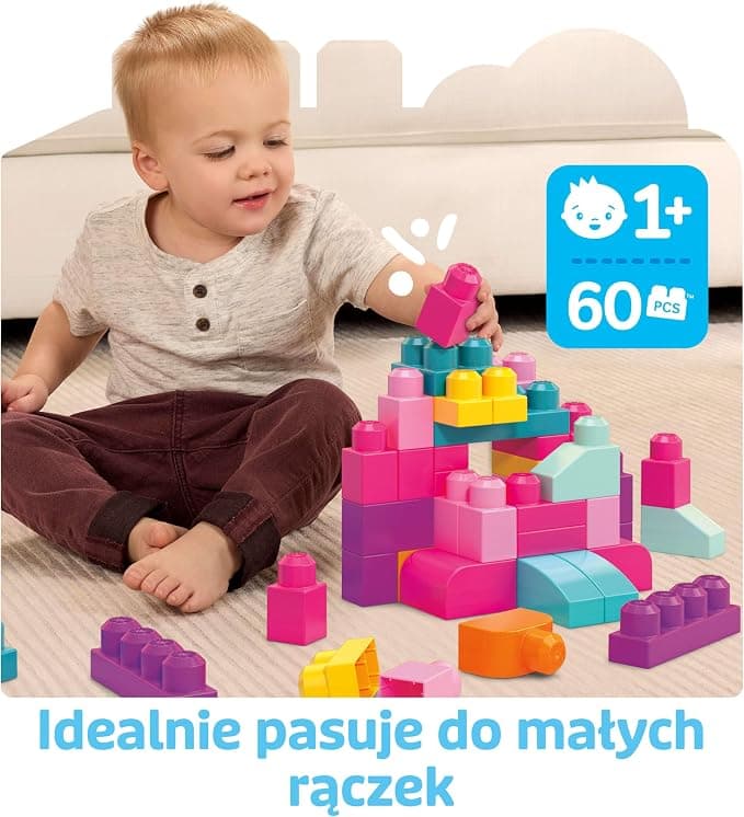 MEGA BLOKS First Builders Duża torba z klockami różowa