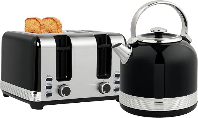 HOMCOM Zestaw czajnik i toster stal nierdzewna 2200W 1,7L