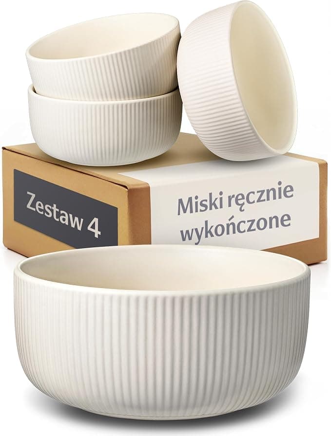 Cosumy Ceramiczne Miski Zestaw 4-700ml Śniadanie Płatki Zupa & Sałatka