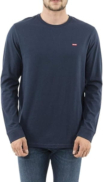 Levi's Mężczyźni Long-Sleeve Original Housemark Tee T-Shirt, Cotton + Patch Dress Blues, L
