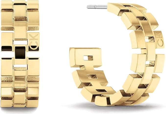 Calvin Klein Damska kolekcja GEOMETRIC Hoop Kolczyki Stal nierdzewna