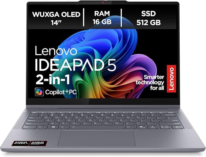 Lenovo IdeaPad 5 2 w 1 AI laptop | Copilot+ PC | 14" WUXGA Touch Display | AMD Ryzen AI 5 340