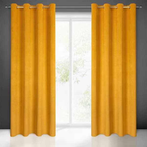 Zasłona Velvet Eliza 140 x 250 Przel Musztardowy