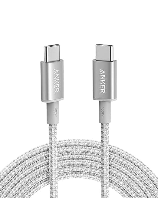 Anker kabel USB-C, 100 W, 3 m, nylon, biały