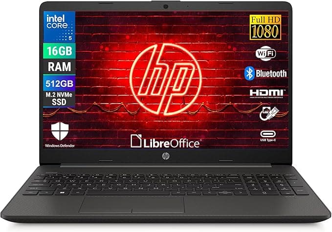 HP 250R G9, notebook, procesor Intel 5-120u 10 rdzeni 1,4 GHz, wyświetlacz 15,6" FHD, pamięć RAM 16 GB