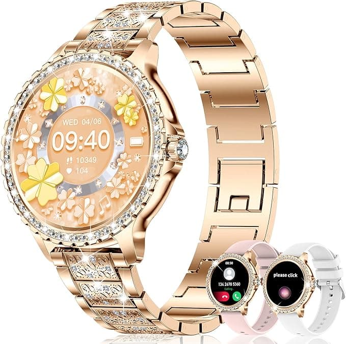 Smartwatch damski Diamond, 1,32", cykl menstruacyjny, pulsometr, monitor snu, sterowanie muzyką