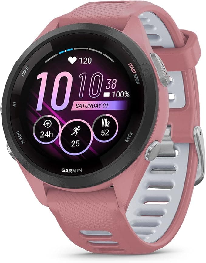 Garmin Forerunner 265S Smartwatch Do Biegania GPS 42mm, AMOLED, HRV Status, Do 15 Dni na Baterii, Różowy
