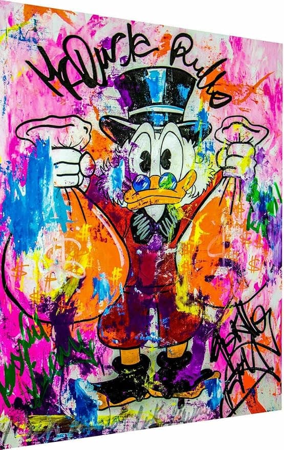 Magic Canvas Art Dagobert Duck Pop Art obraz na płótnie 1-częściowy wysokiej jakości druk artystyczny obraz ścienny 