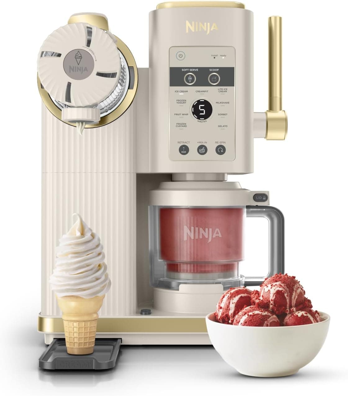 Ninja CREAMi Scoop and Swirl Maszyna do lodów z 2 pojemnikami, 13 funkcji, przygotowuje lody, lody włoskie, gelato, koktajle mleczne i inne desery