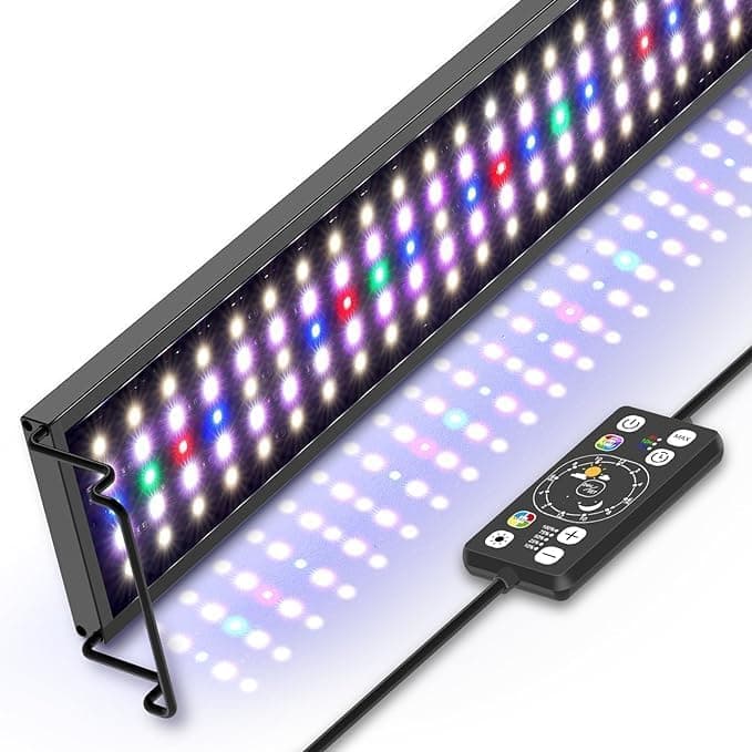 Hygger Światło LED Akwarium 40W, Pełne Spektrum, 24/7 Nocny Tryb, Timer, Regulowana Jasność, 7 Kolorów