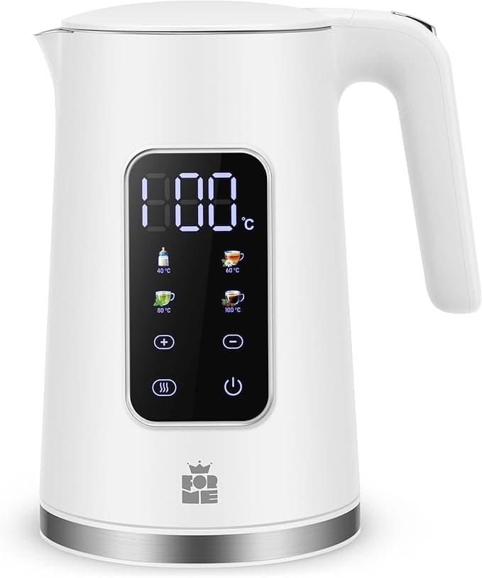 ForMe Czajnik Elektryczny Stal Nierdzewna 1,7 L, Regulacją Temperatury, Wybór Temperatury 40-100°C
